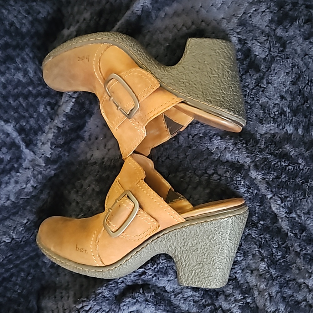 NEW BOC Born Clogs shoes Mules 9 COMFORT heel leather buckle Rustic Western - Picture 6 of 13